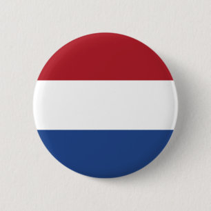 Vlag van Nederland - Flag of the Netherlands 6 Cm Round Badge