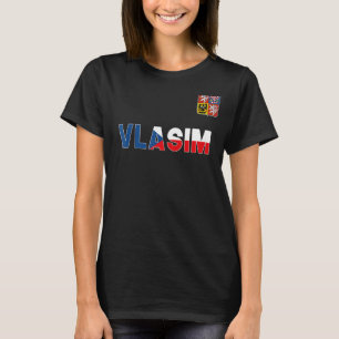 Vlasim Czech Republic Heart Flag Lion Coat Of Arm T-Shirt