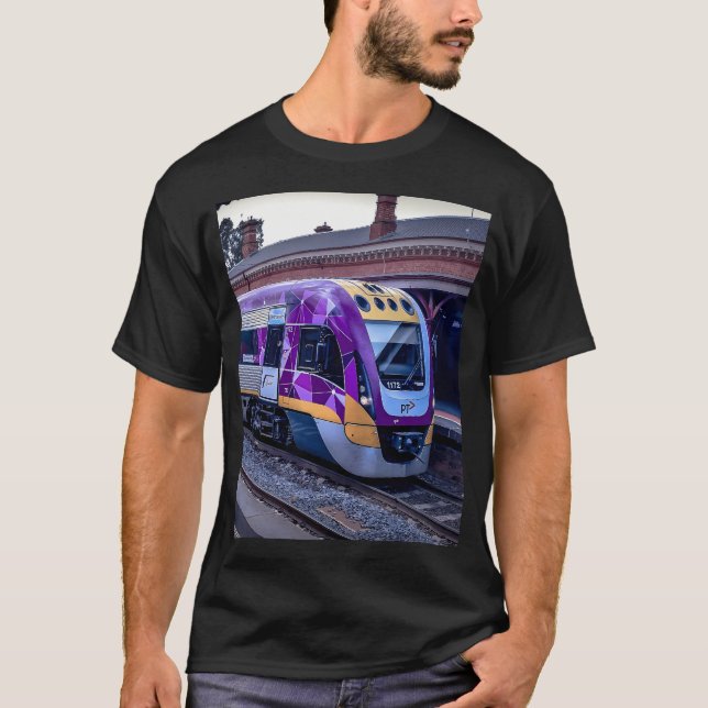 Vline Train At Castlemaine Station T-Shirt (Front)