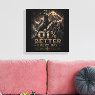 VLLC 1% Better Every Day Mountain Goat Motivation  Canvas Print