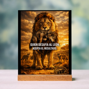 VLLC Lion Vs Wolf Motivational Quote Lion King Wal Acrylic Sign