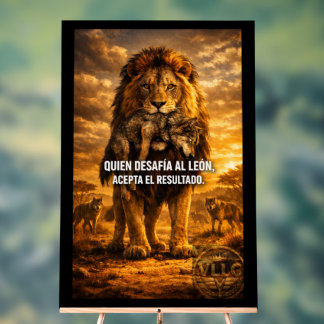 VLLC Lion Vs Wolf Motivational Quote Lion King Wal Acrylic Sign