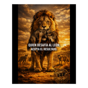 VLLC Lion Vs Wolf Motivational Quote Lion King Wal Poster