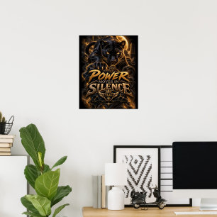 VLLC Power Moves In Silence Black Panther Motivati Poster