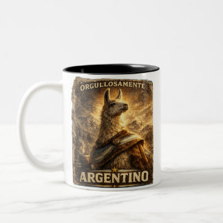 VLLC Proudly Argentine Llama Mate Patriotic Two-Tone Coffee Mug