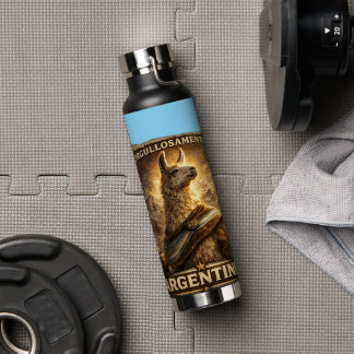 VLLC Proudly Argentine Llama Mate Patriotic Water Bottle