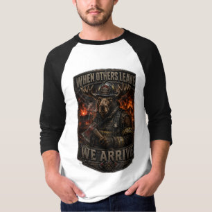 VLLC When Others Leave We Arrive Firefighter Moose T-Shirt