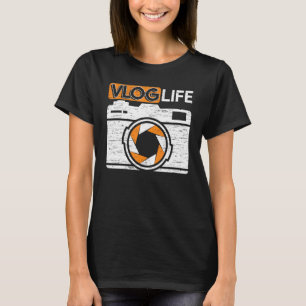 Vlog Life Vlogger Camera Social Media Influencer V T-Shirt