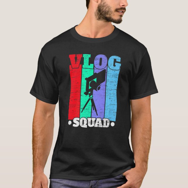 Vlog Squad Social Media Content Creator Vlogger T-Shirt (Front)