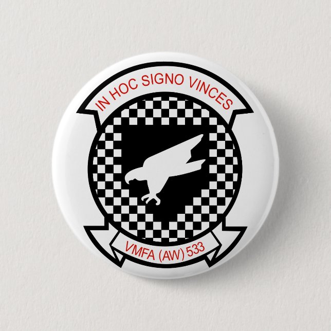 VMFA-533 NIGHTHAWKS 6 CM ROUND BADGE (Front)