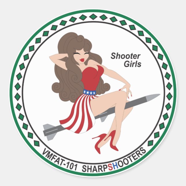 VMFAT-101 "Shooter Girls" Sticker - Janice (Front)