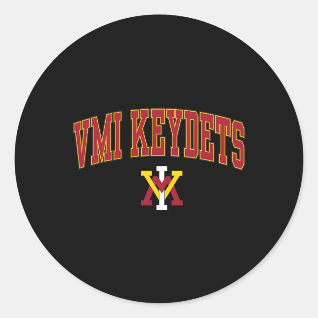 Vmi Keydets Arch Over Classic Round Sticker (Front)