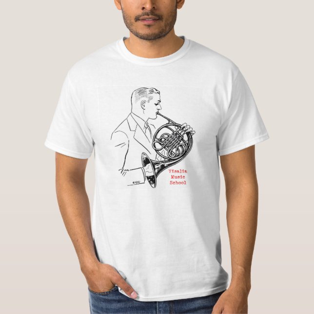 VMS French Horn Man Value T Shirt (Front)