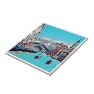 VNT006 VENICE, RIALTO, Gondolas, Italy, Tile