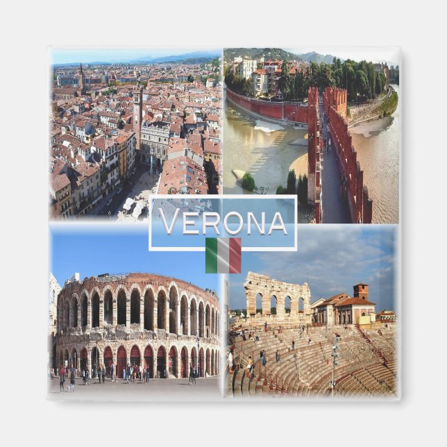 VNT009 VERONA, Mosaic, Veneto, Italy, Fridge Magnet (Front)