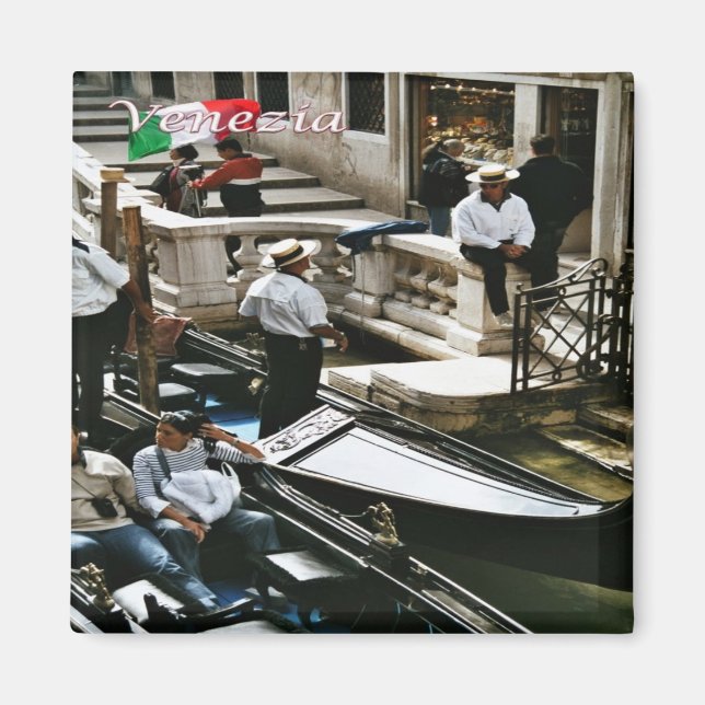 VNT061 VENICE, Gondolas, Veneto, Italy, Fridge Magnet (Front)