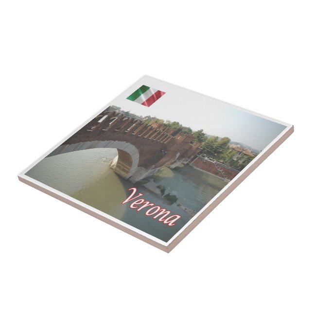 VNT084 VERONA, Scaliger Bridge, Italy, Tile (Side)