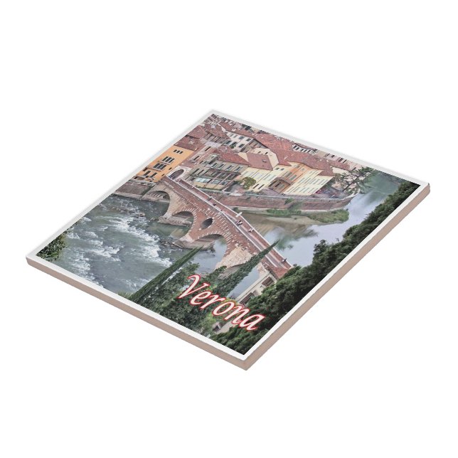 VNT085 VERONA, Roman Bridge, Verona, Italy, Tile (Side)