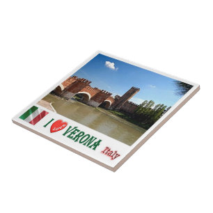 VNT086 VERONA I Love, Bridge of Castel Vecchio, Tile