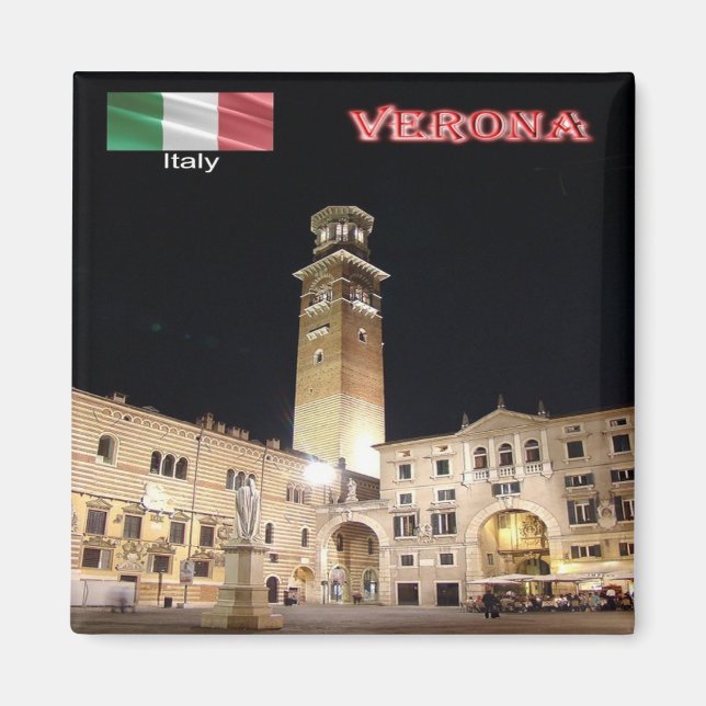 VNT087 VERONA, Piazza dei Signori, Italy, Fridge Magnet (Front)