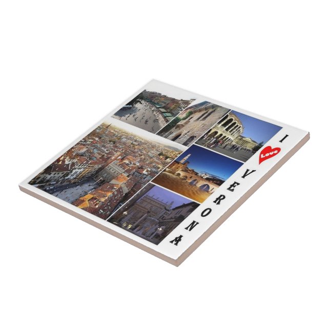 VNT089 VERONA I Love, Mosaic, Italy, Tile (Side)