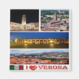 VNT090 VERONA I Love, Mosaic, Italy. Fridge Magnet