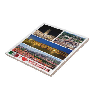 VNT090 VERONA I Love, Mosaic, Italy. Tile