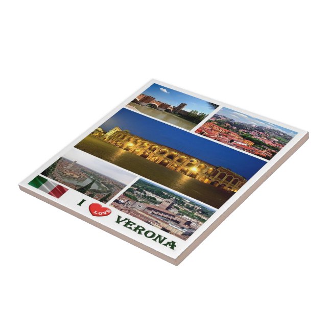VNT091 VERONA I Love, Mosaic, Italy, Tile (Side)