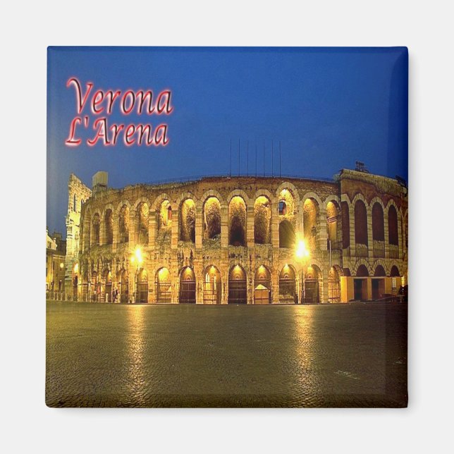 VNT096 VERONA, ARENA at Night, Italy, Fridge  Magnet (Front)