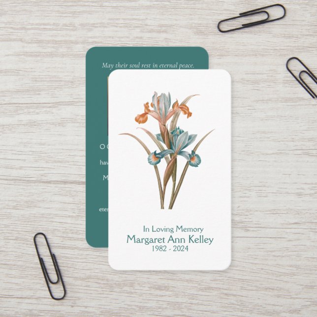 Vntage Floral Photo Prayer Card (Front/Back In Situ)