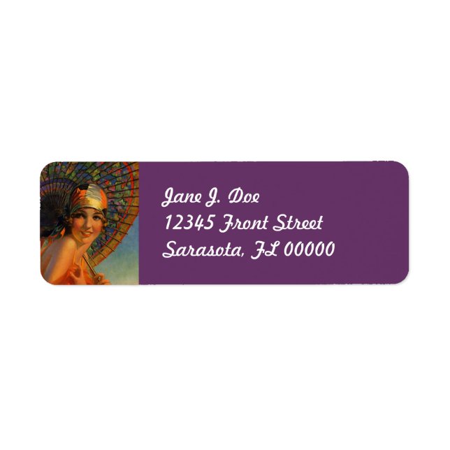 Vntg Flapper Fashions Cloche Parasol Address Label (Front)