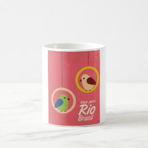 Voar para Rio, Brasil travel poster. Coffee Mug