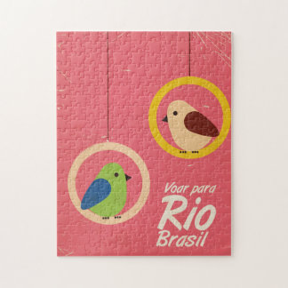 Voar para Rio, Brasil travel poster. Jigsaw Puzzle