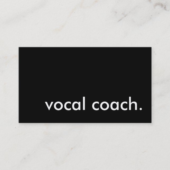 vocal coach. business card (Front)
