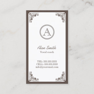 Vocal Coach Classy Art Deco Frame Business Card
