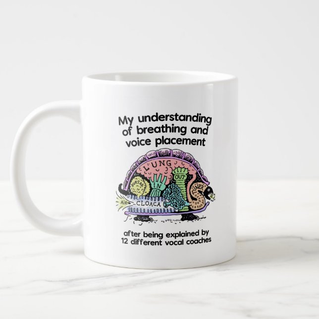 Vocal coach funny cartoon large coffee mug (Left)