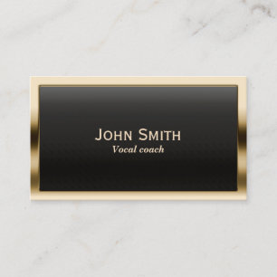 Vocal Coach Modern Gold Frame Musical Business Card