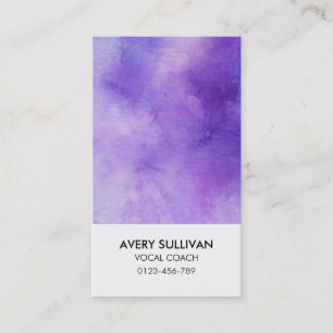 Vocal Coach Music Musician Purple Watercolor Business Card