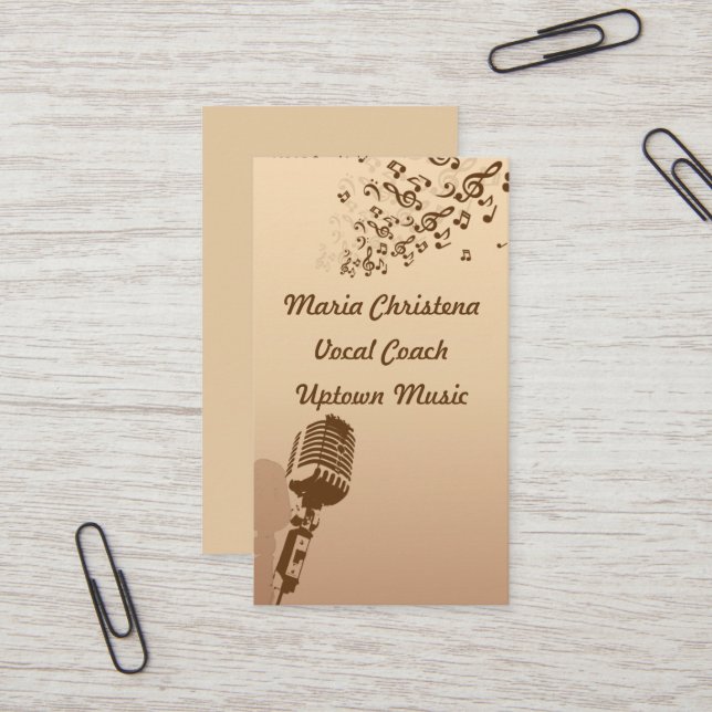 Vocal Coach, Singer, Songwriter Business Card (Front/Back In Situ)