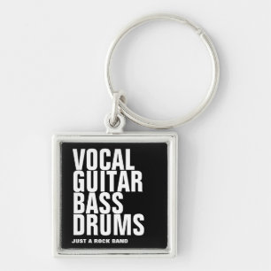 vocal, guitar, bass, drums... rock key ring