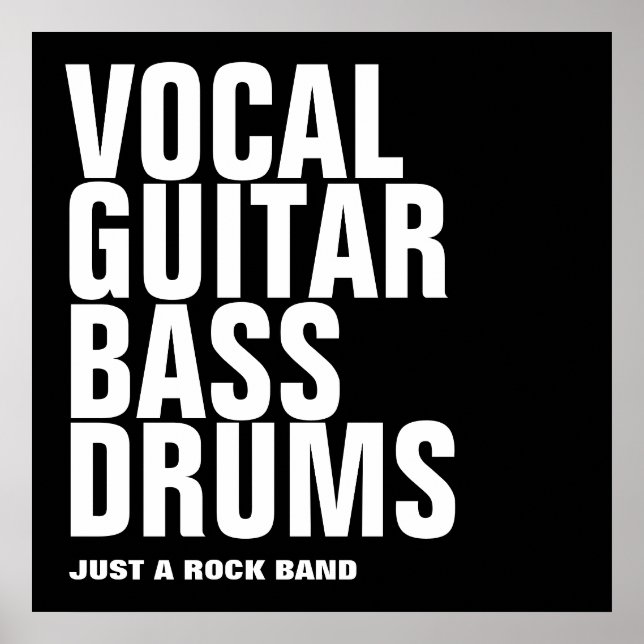 vocal, guitar, bass, drums... rock poster (Front)