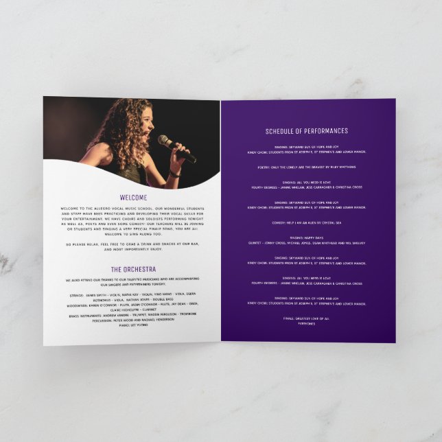Vocal musical recital evening purple microphone programme (Inside)