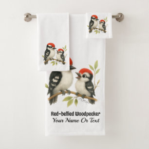 Vocal Red-bellied Woodpecker Bath Towel Set