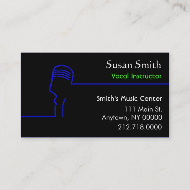 Vocalist Business Card (Front)