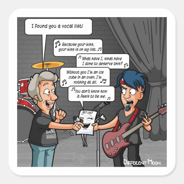 Vocalist Music Humour Funny Pun Square Stickers (Front)