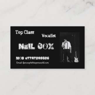 Vocalist Neil Cox Business Card