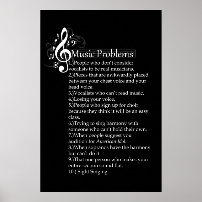Vocalist Problems List Poster (Front)