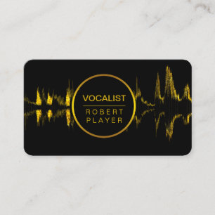 Vocalist Singer DJ Music Teacher Microphone Gold Business Card