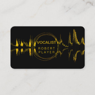 Vocalist Singer DJ Music Teacher Microphone Gold Business Card