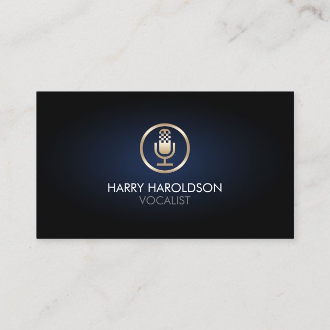 Vocalist Singer Microphone Business Card (Front)